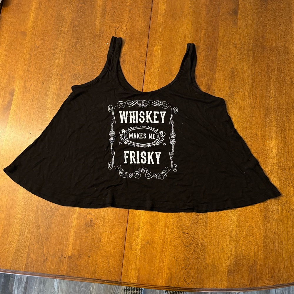 “Whiskey makes Frisky” flowy tank top